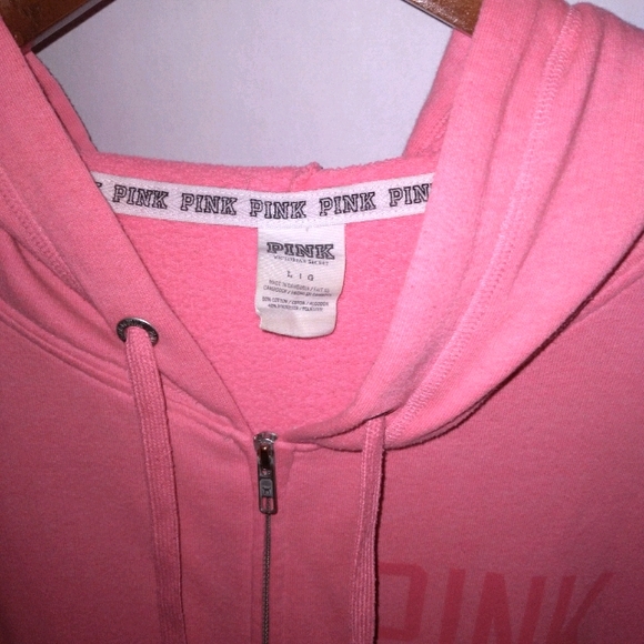 Pink Victoria secret hooded sweatshirt jacket - Picture 3 of 8